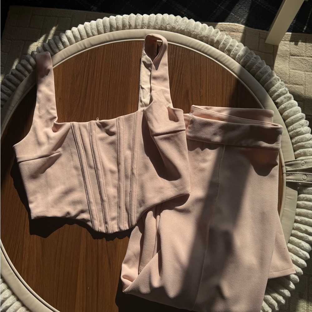Elegant Pink Two-Piece Set